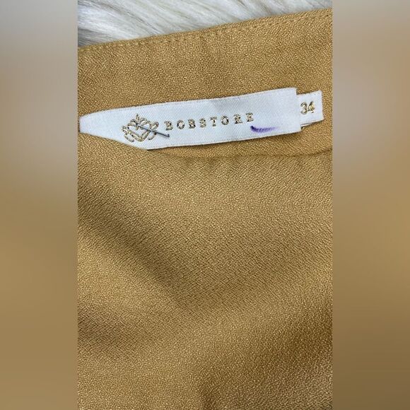 Bobstore mustard printed flat front pants sz XS/S (34) - Picture 3 of 9